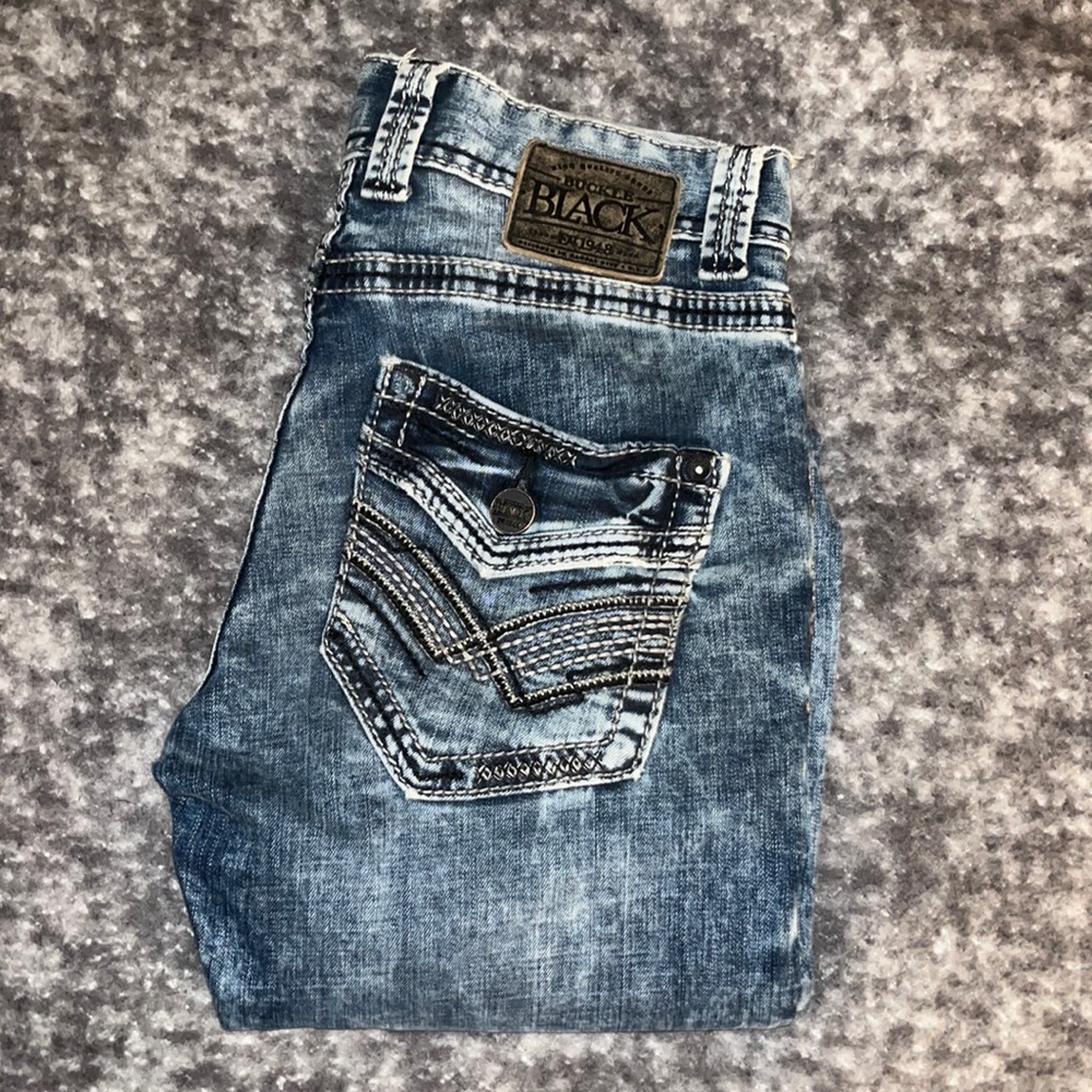 Men Buckle Jeans